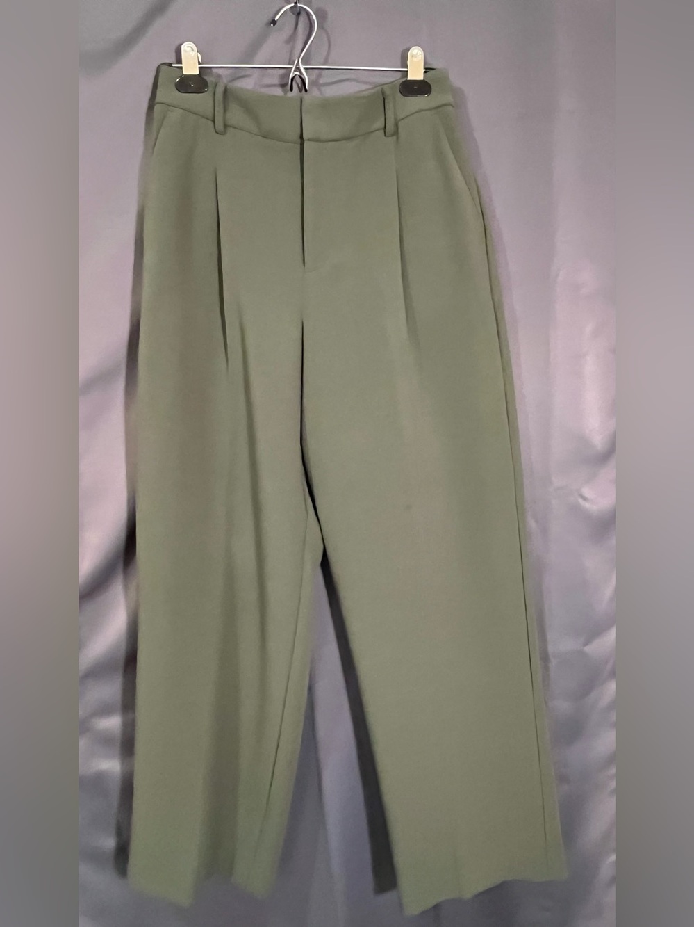 a new day: High-Rise Olive Green Pleated Women’s Trousers